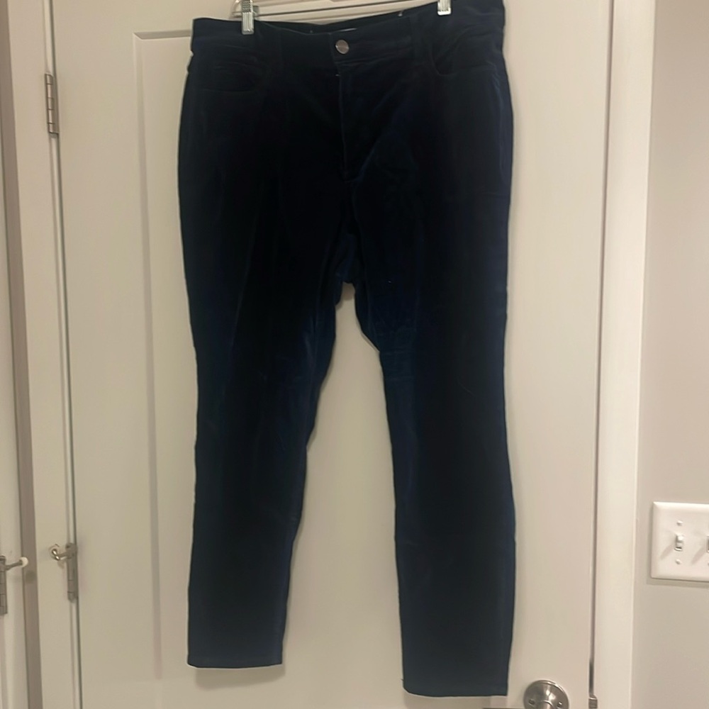 Loft 18 blue velvet ankle pants